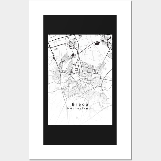 Breda Netherlands City Map white Wall Art by Robin-Niemczyk